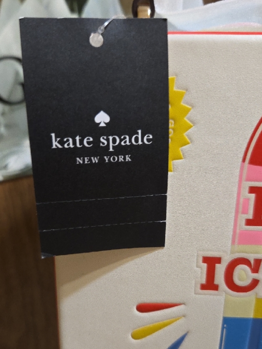 Kate Spade Cream Novelty Popsicle Box Bag with Red and Blue Accents NWT - Picture 5 of 15